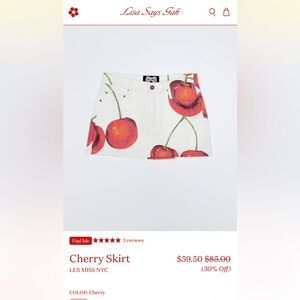 LISA SAYS GAH Cherry Skirt
